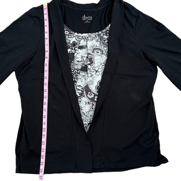 Denim & Company 2 in 1 black and white top. Women’s size XL - Picture 6 of 8